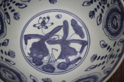 外甜白内青花一鹭莲科大碗