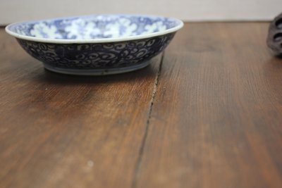 明中青花宝杵璎珞如意纹盘